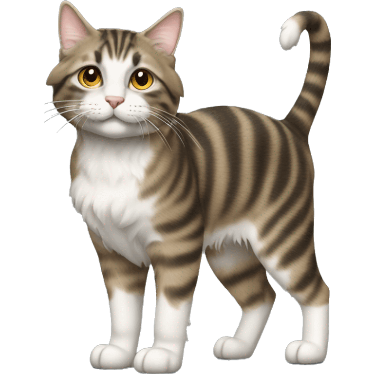 Marl long hair tabby full body emoji