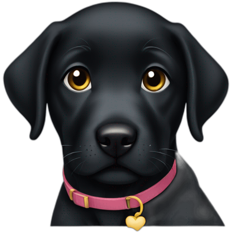  black labrador puppy love  emoji