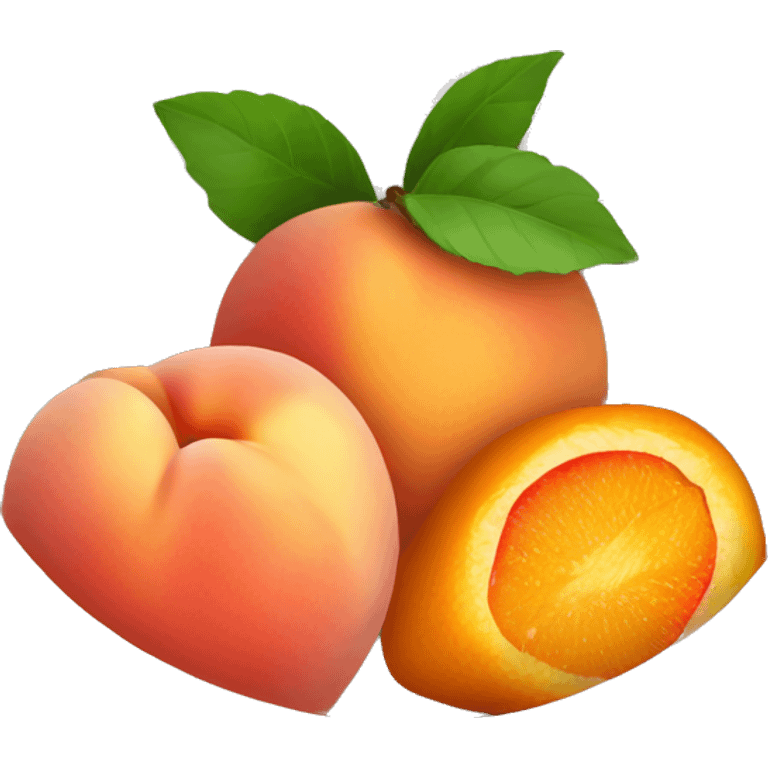 Peach, orange, strawberry in a bowl emoji