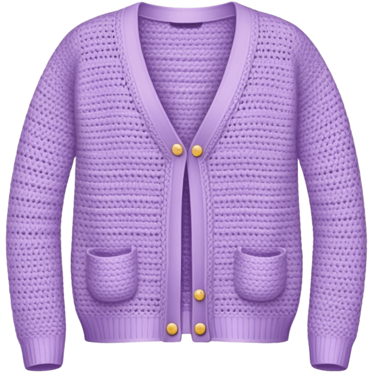 pastel purple crocheted cardigan emoji