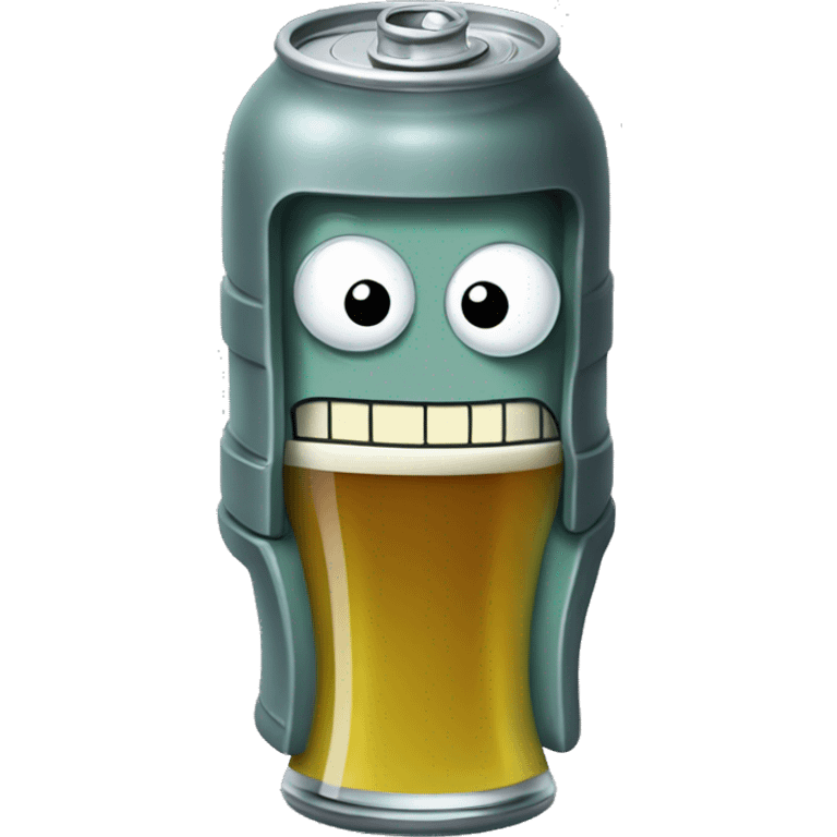 Cute bender from futurama drink beer emoji