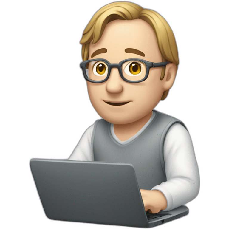 linus torvalds with a laptop emoji