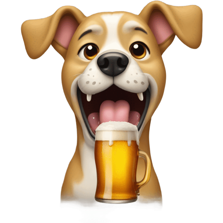 dog drinking a beer emoji