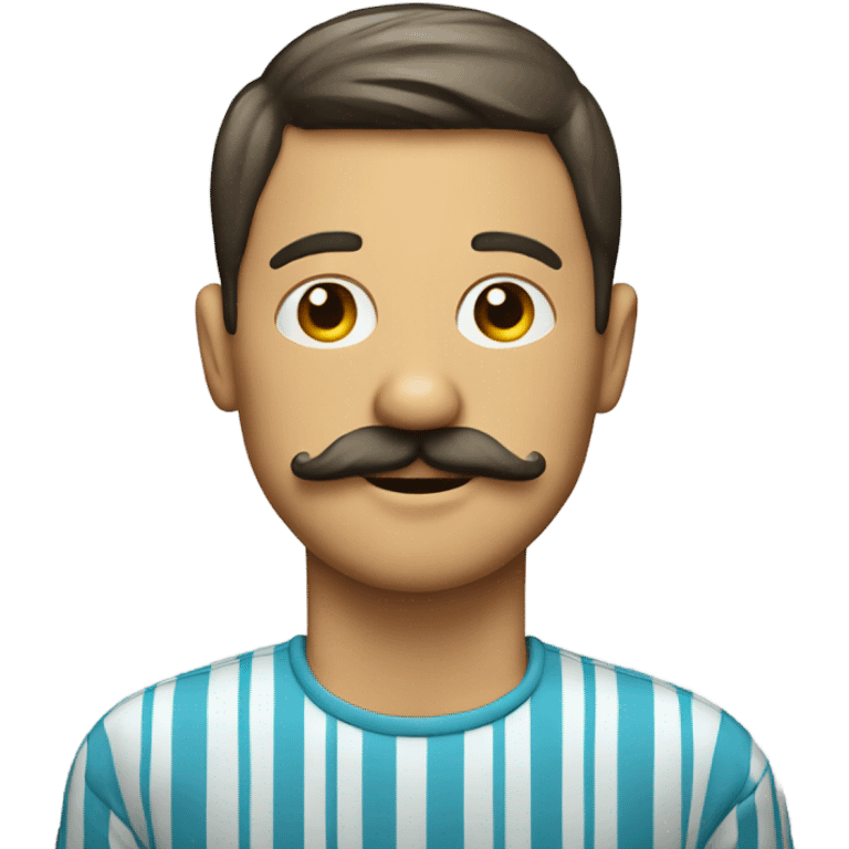 striped shirt with mustache man emoji