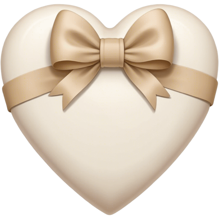 white heart with beige bow emoji