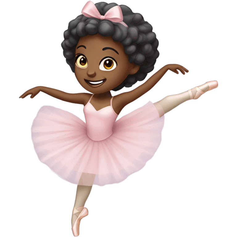 Black lady curly hair ballerina  emoji