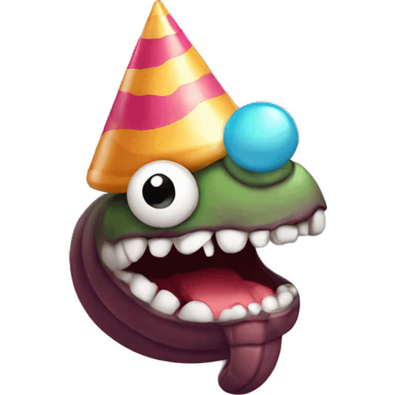 worm with party hat emoji