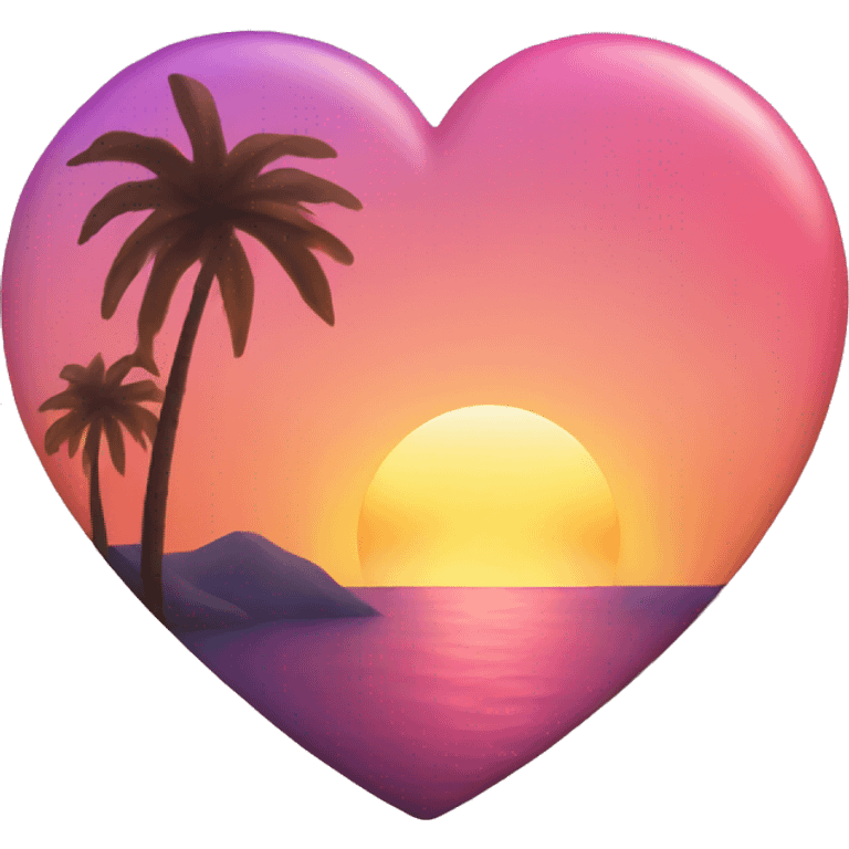 sunset with hearts emoji