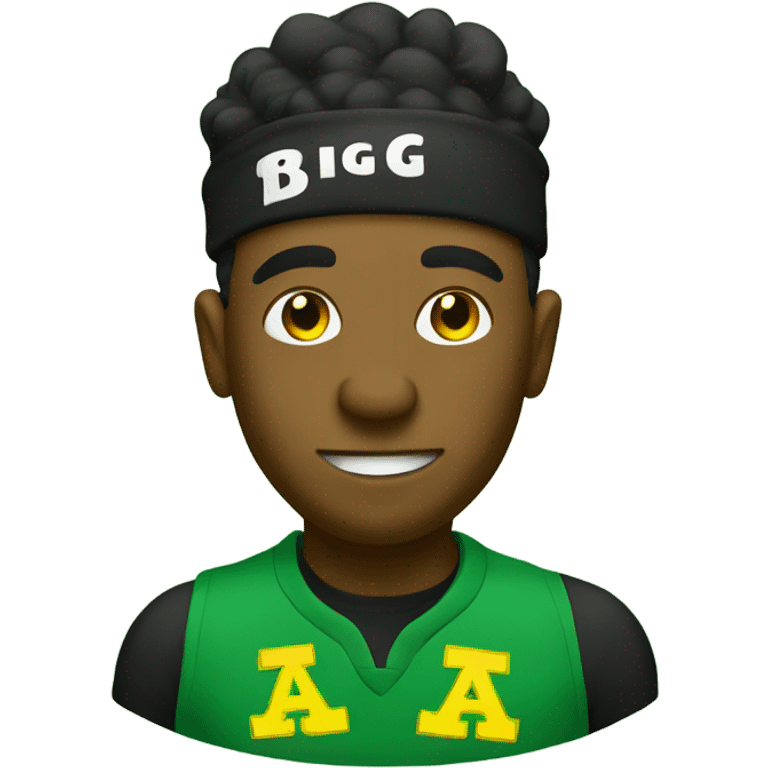 The word biggiedoo in Jamaican colors  emoji