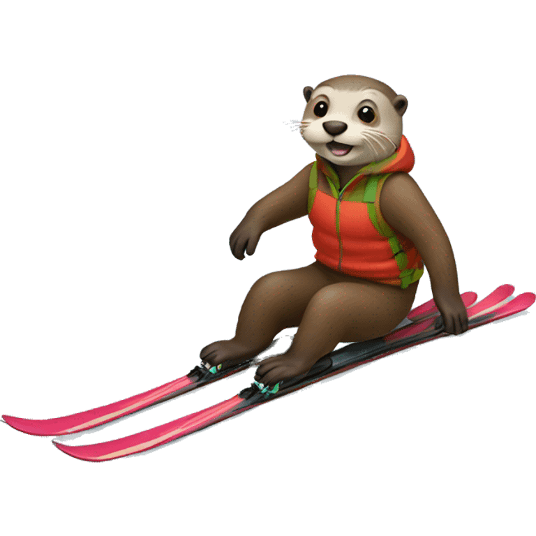 Skiing otter emoji