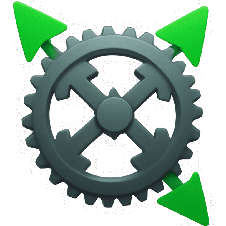 Gear with green up arrow emoji