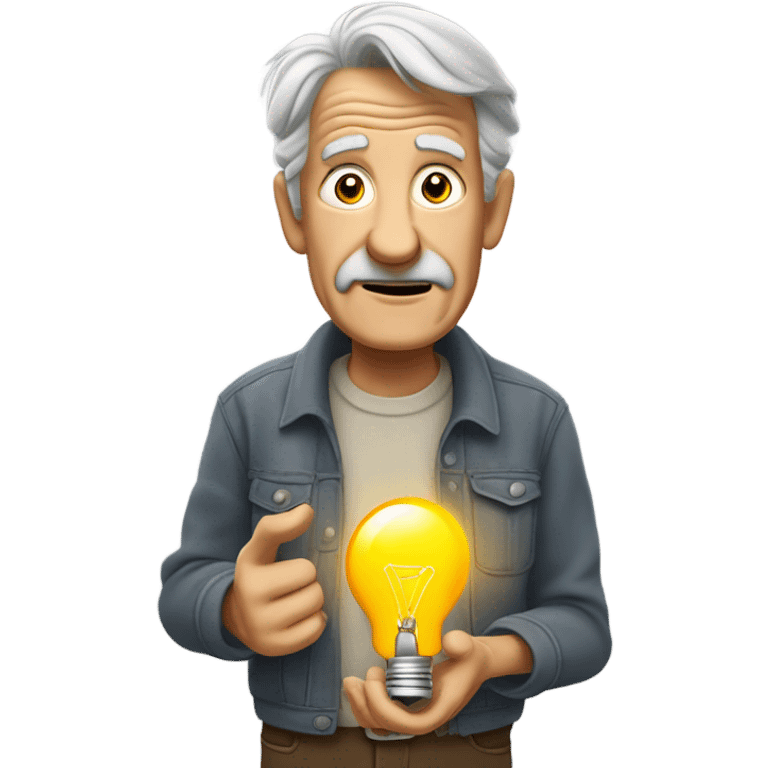 Old man stealing a lightbulb  emoji