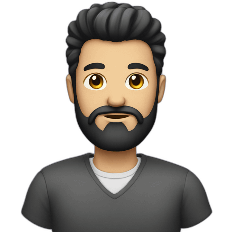 male with big black beard and a quiff emoji