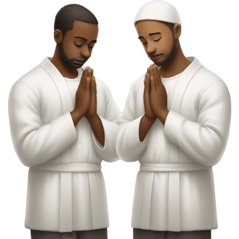 2 guys back to back praying to the lord emoji