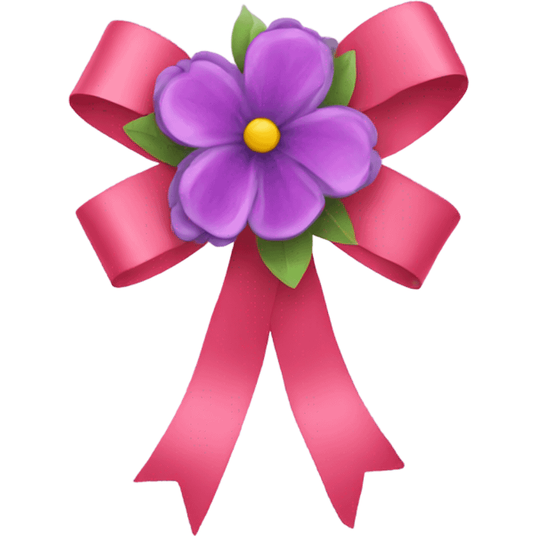 Ribbon with flowers emoji