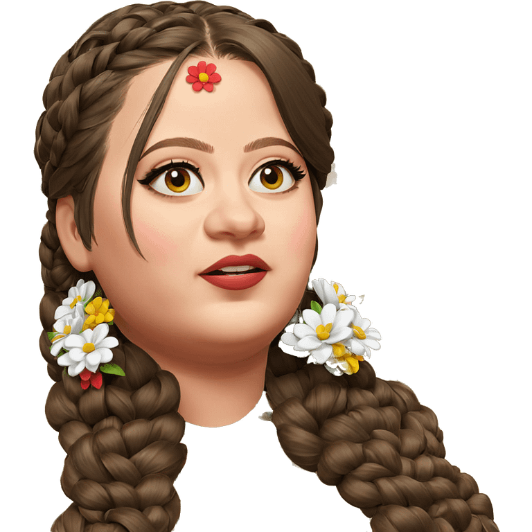 girl with braided flower hairstyle emoji