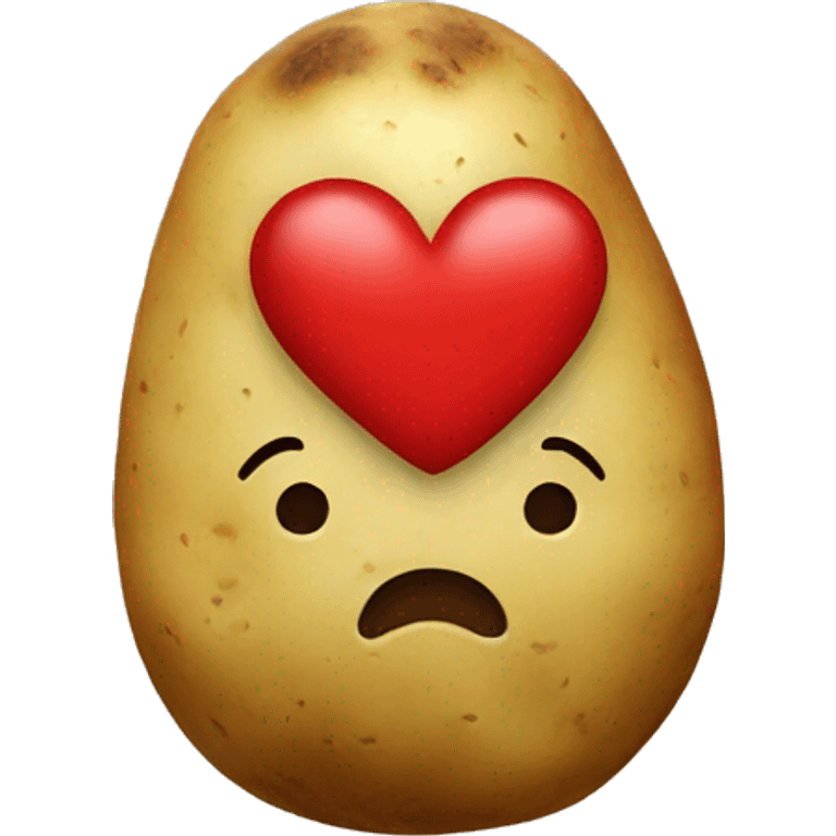 Potato holding heart emoji