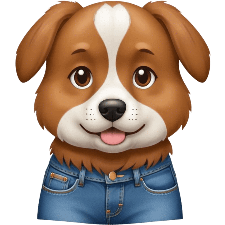 Dog in geans emoji