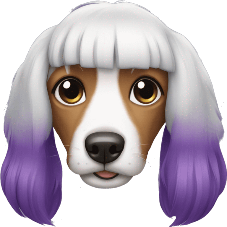 Dog with purple hair  emoji