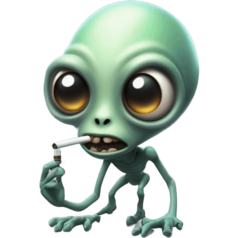 Alien smoking  emoji