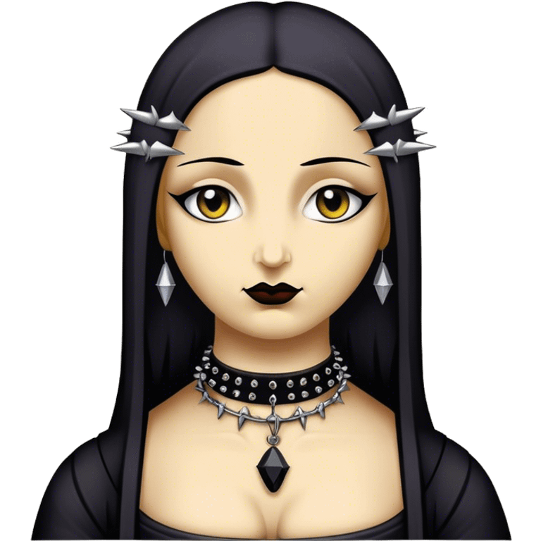 Goth mona lisa with spike choker  emoji