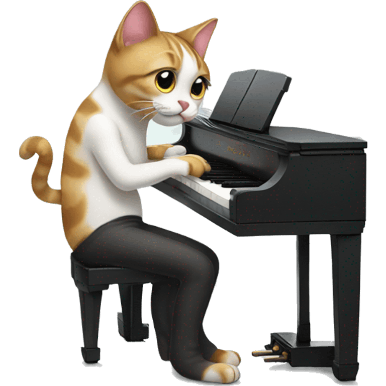 Cat playing piano emoji