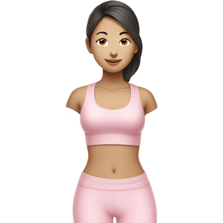 asian yoga girl light pink clothes  emoji