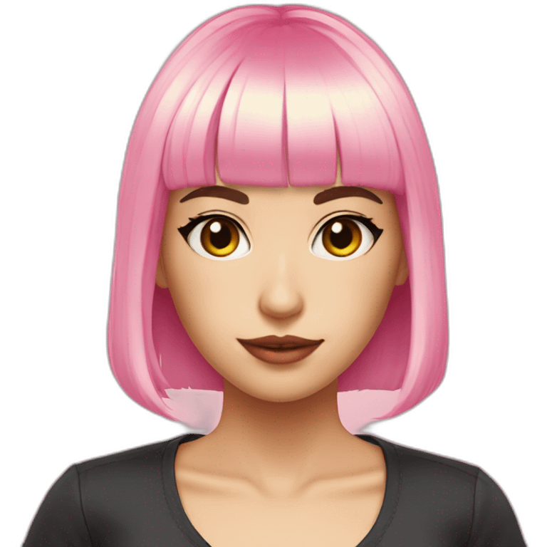 Blonde bangs bob gamer pink emoji