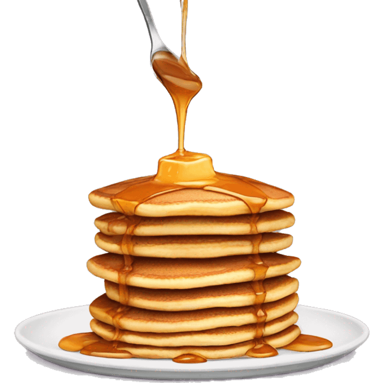 A stack of pancakes with caramel emoji