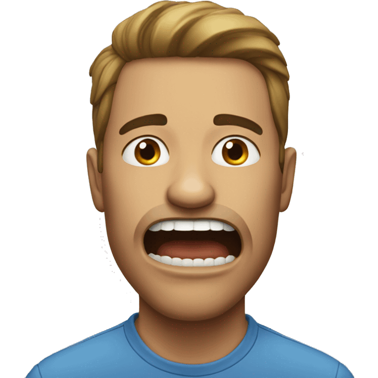 A man biting his mouth  emoji