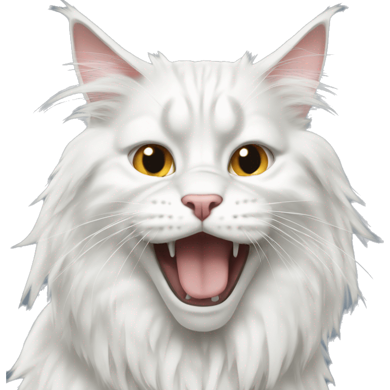 White Maine Coon crying emoji