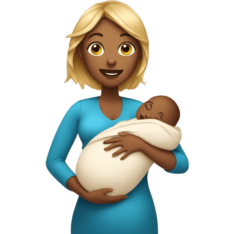 Pregnant Woman Holding A Newborn Baby emoji