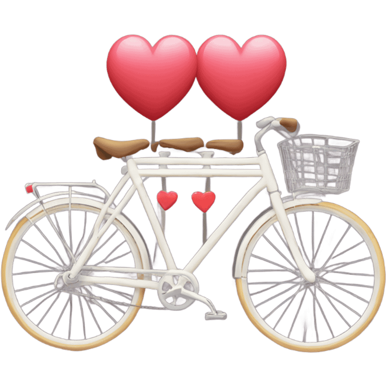 Tandem bicycle with hearts  emoji