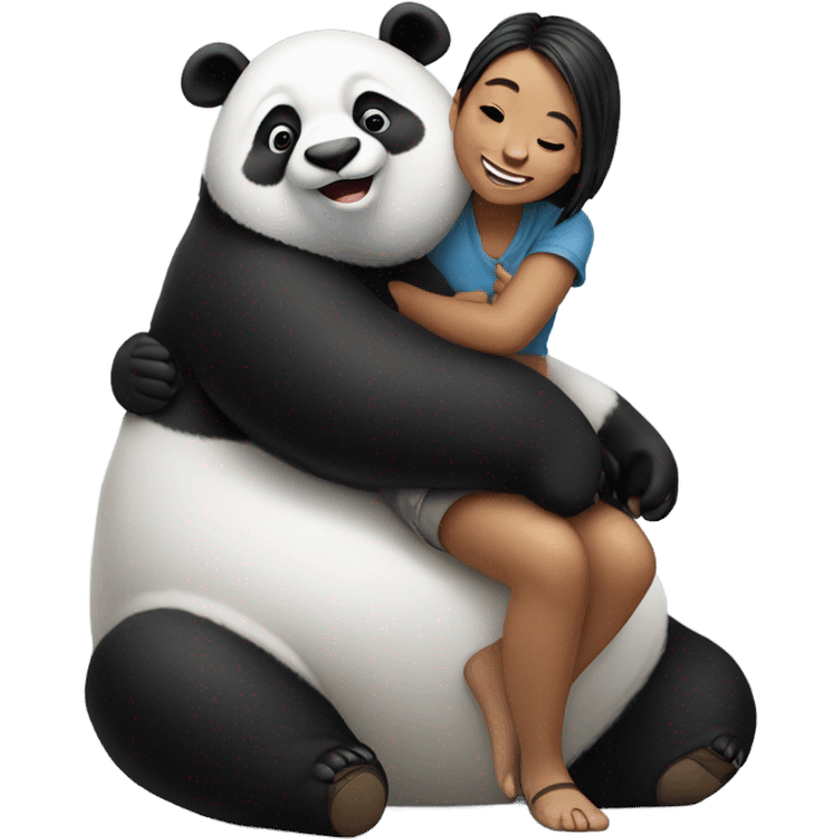 Person riding panda emoji