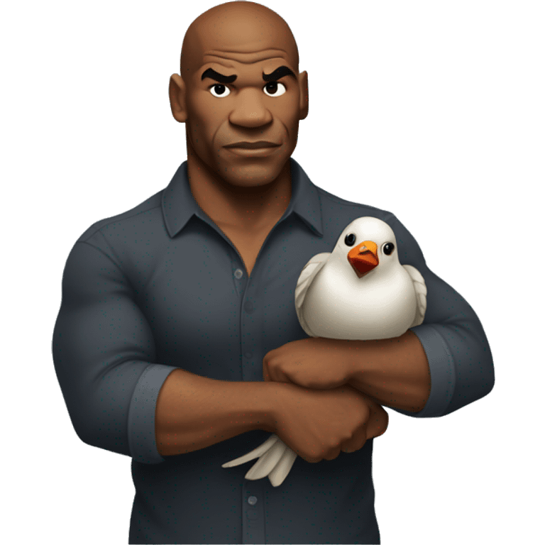 mike tyson holding a pidgon emoji