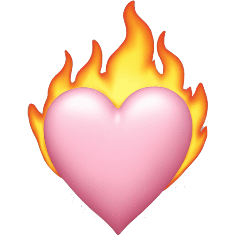 Light pink (pastel) heart on fire emoji