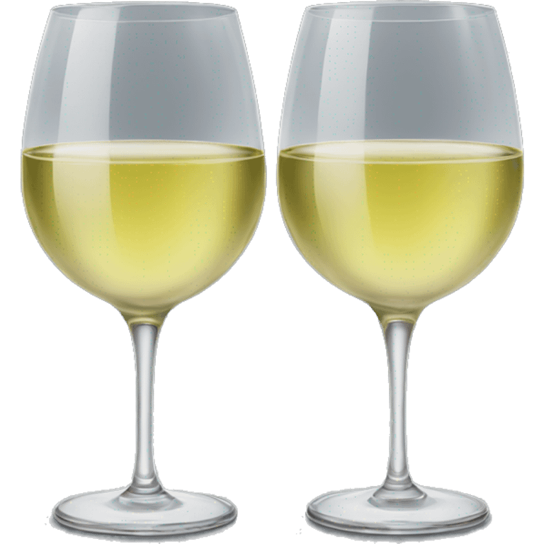 two white wine glasses  emoji