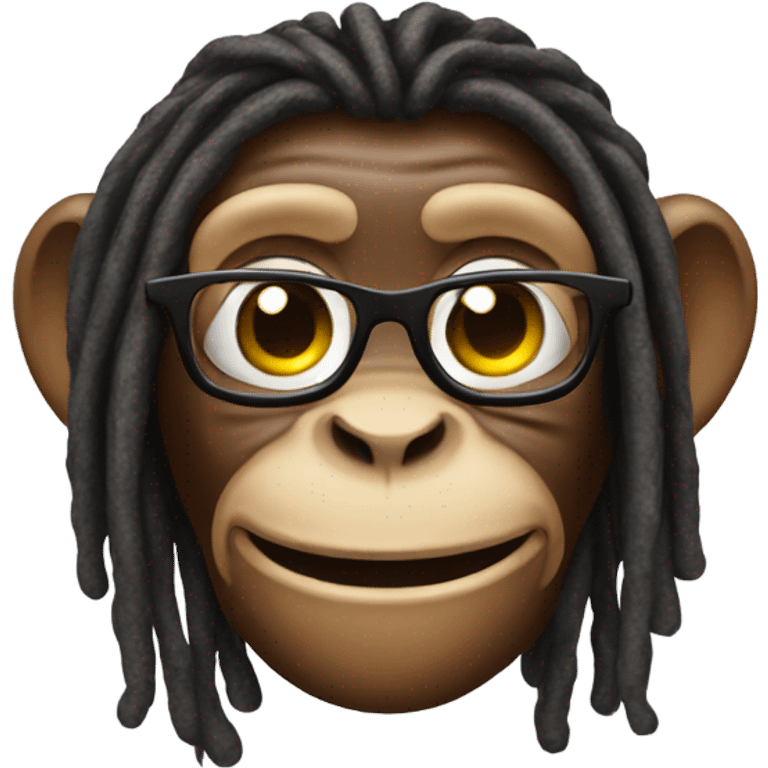 monkey with dreads and glasses smiling  emoji