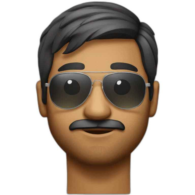 Indian man one sided hairstyle wearing aviator sunglasses  emoji