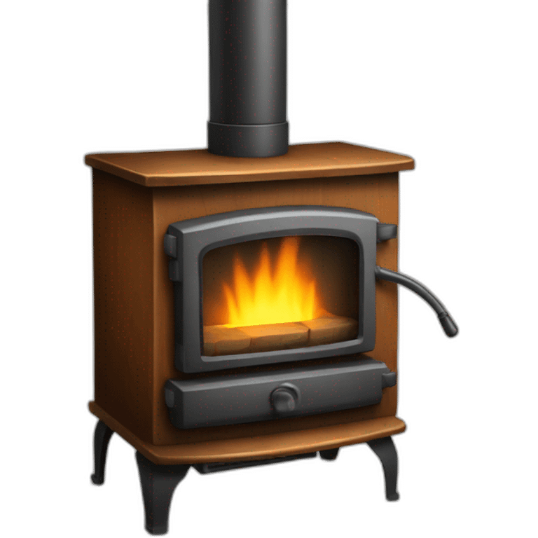 Glowing wood stove emoji