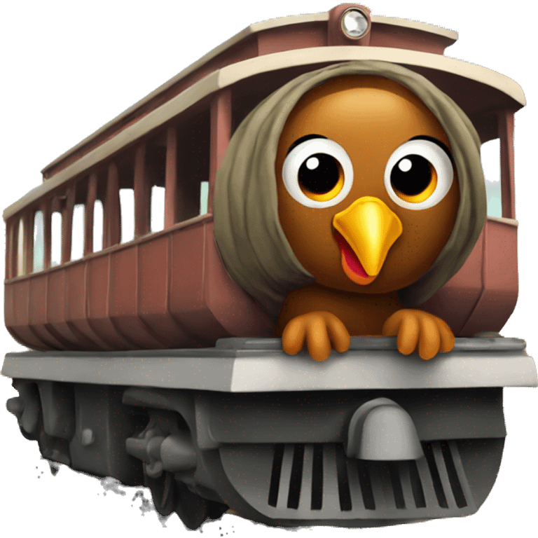 Turkey Riding A Train emoji