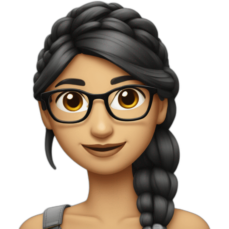 Mia Khalifa with a braid cute smile face emoji