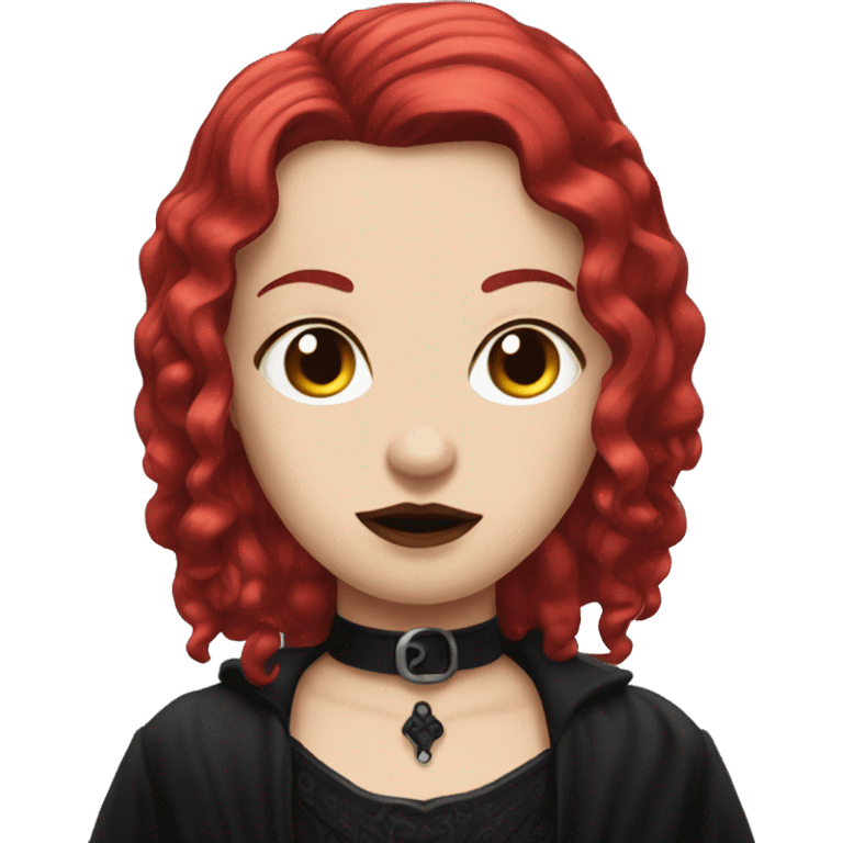 cherry-red-haired goth emoji