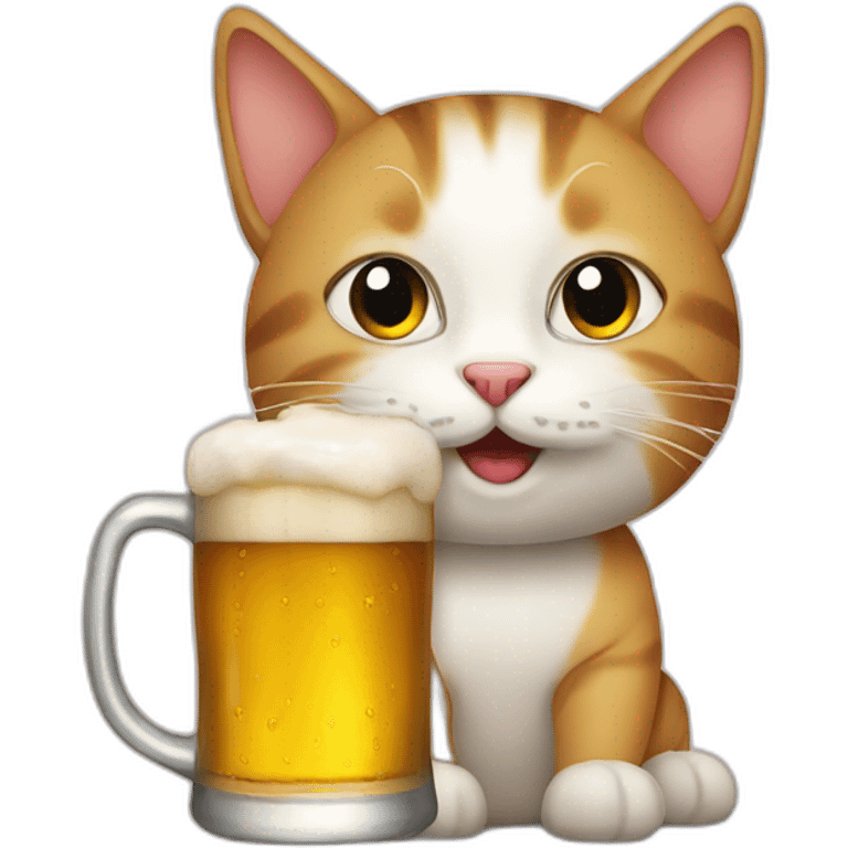 Cat with beer emoji