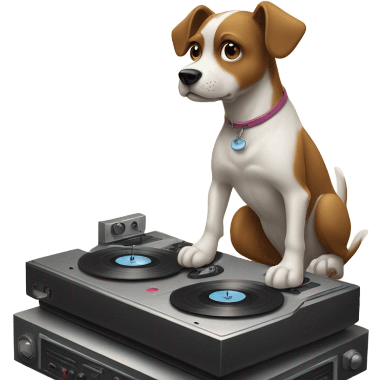 Dog on turntables emoji