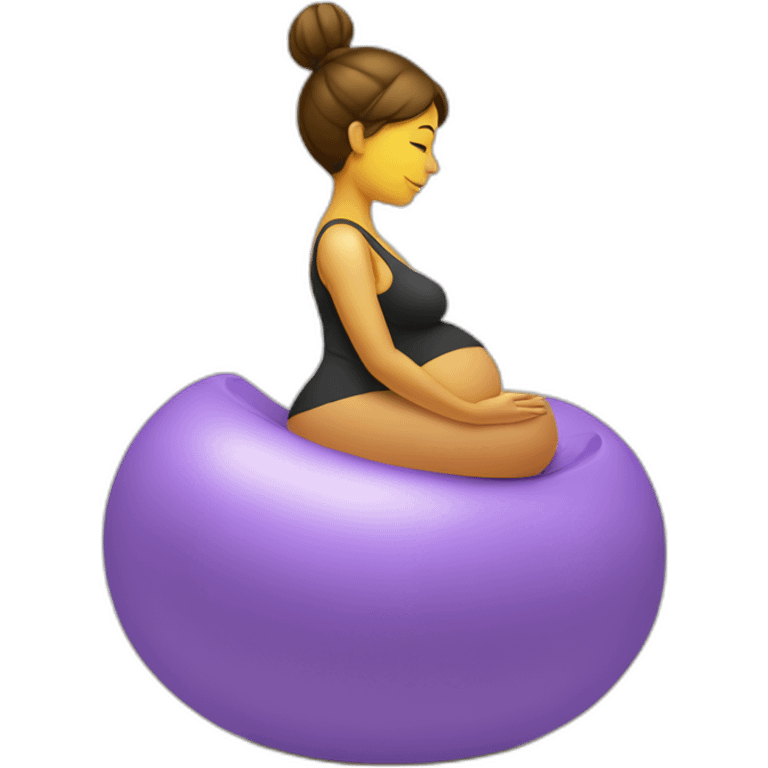 Pregnant woman on yoga ball emoji