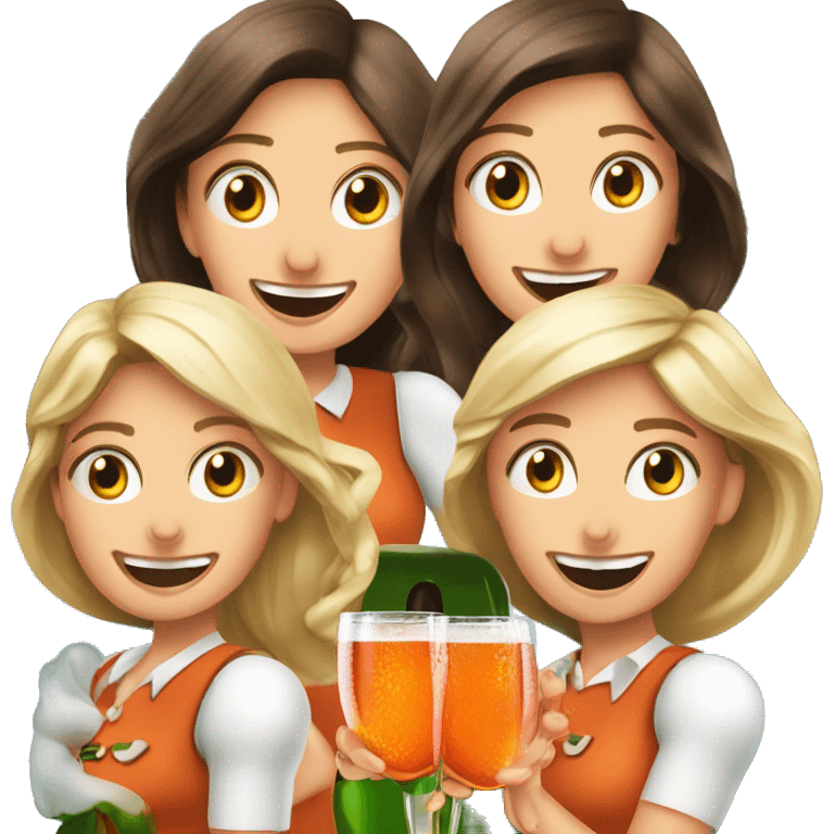 drei schöne Meerjungfrauen trinken aperol emoji