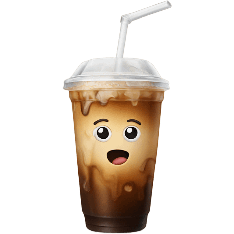 Iced coffee with straw emoji