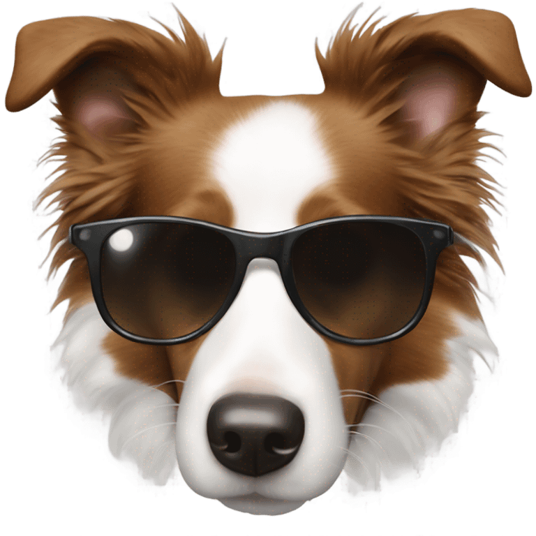 Border collie face with sunglasses  emoji