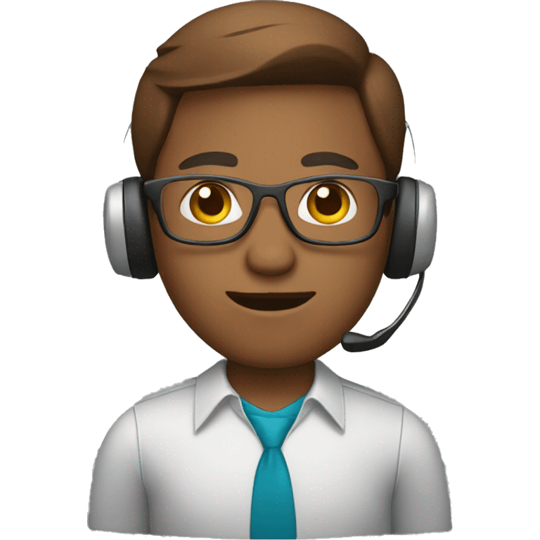 brown call center agent emoji